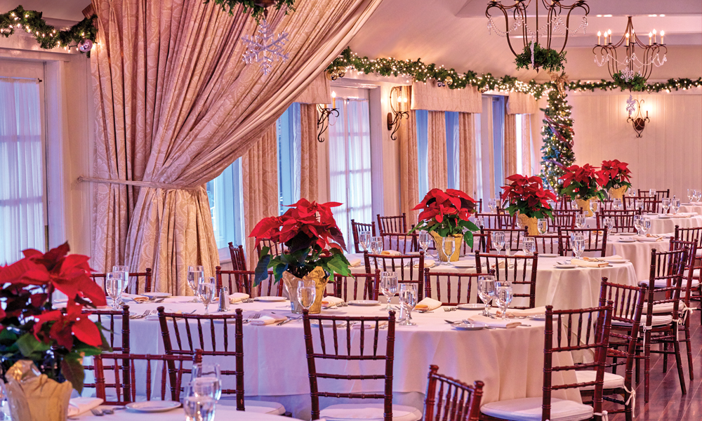 Estate At Three Village Inn View Photo 2 Ballroom With Poinsettas