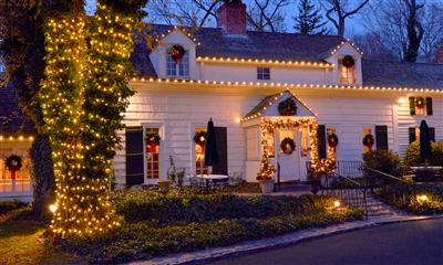 View Photo #1 - Front of Inn with Holiday Lights