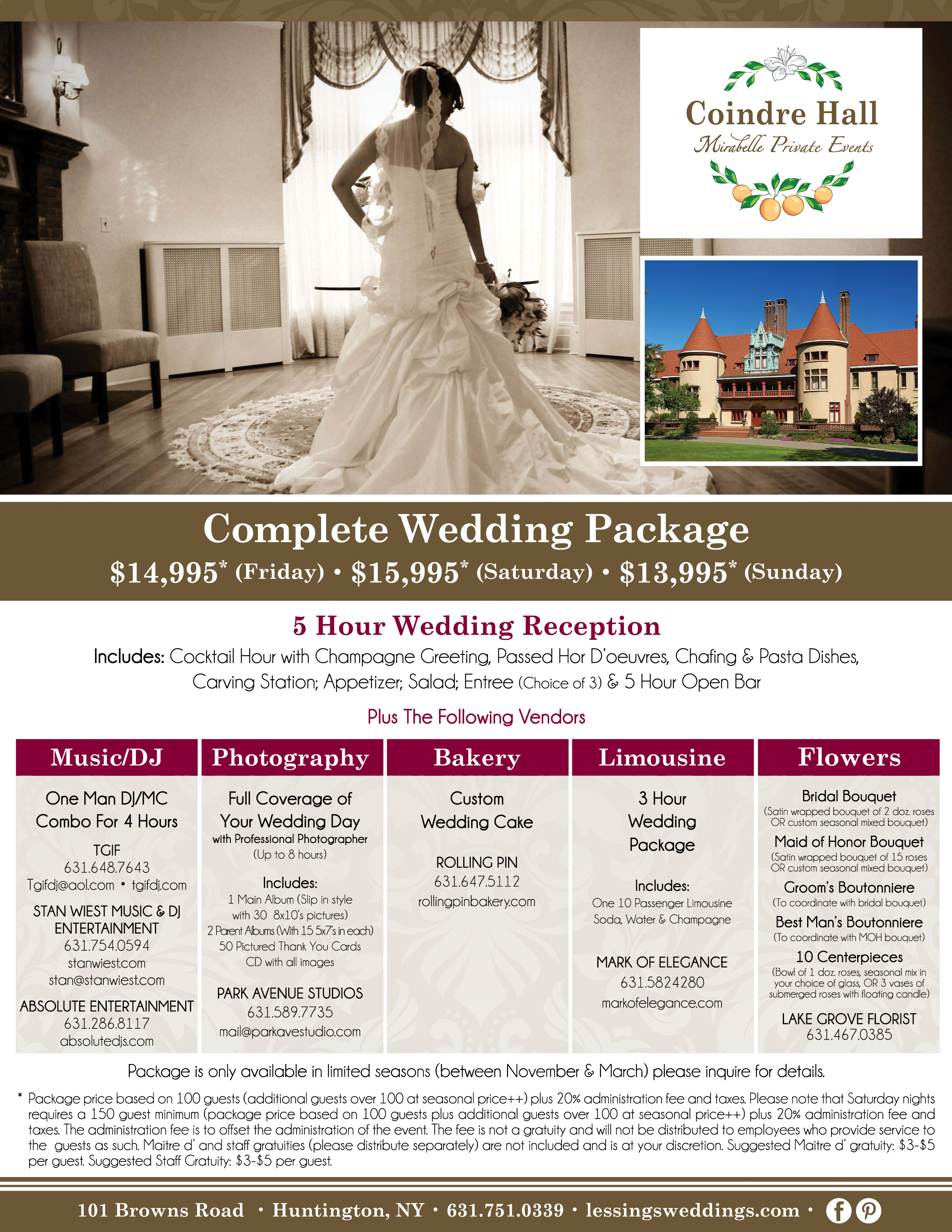 Lessing S A Tradition Of Excellence Off Season Complete Wedding Package